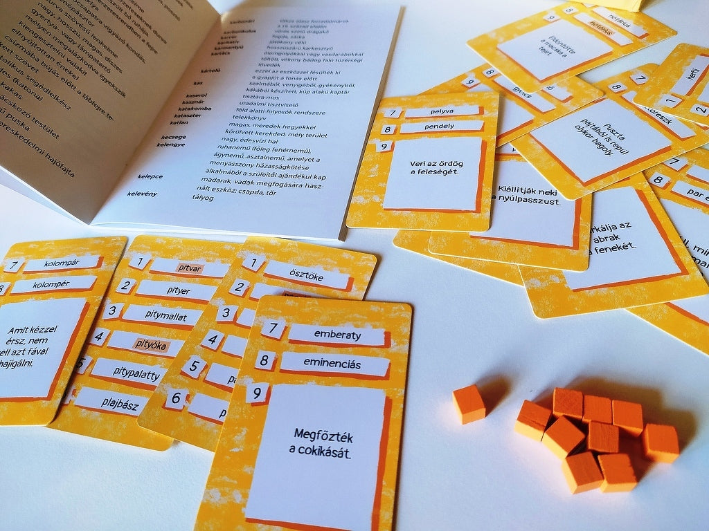 Conținutul jocului de societate Abszolút elfelejtett szavak