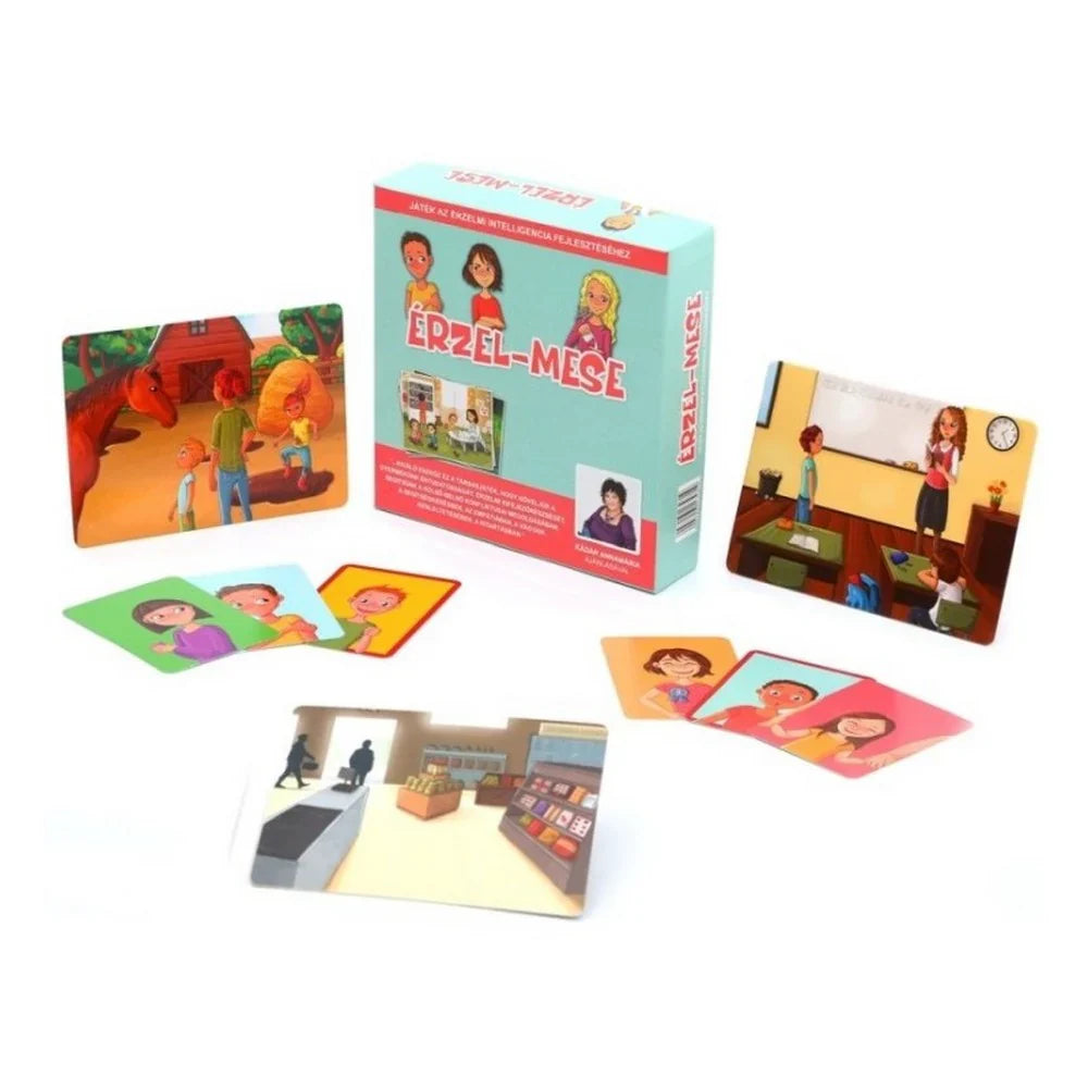 Conținutul jocului de societate Érzel-mese