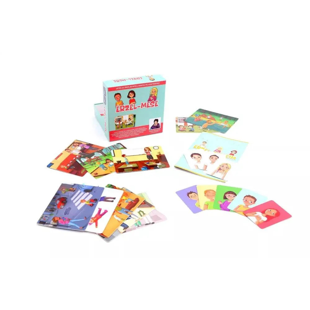 Conținutul jocului de societate Érzel-mese