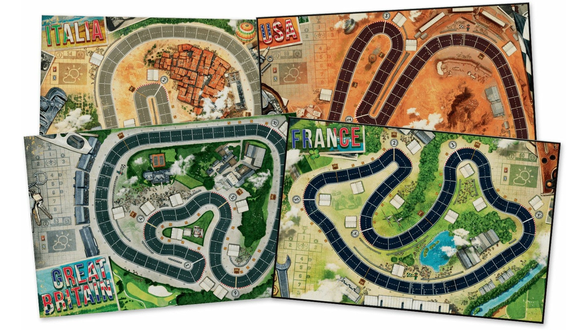 Conținutul jocului de societate Heat: Pedal to the Metal