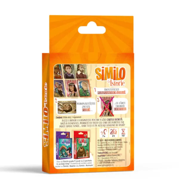 Spatele cutiei jocului de societate Similo: Istorie