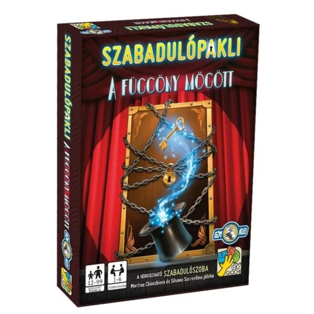 Cutia jocului de societate Cărți Escape: În spatele cortinei