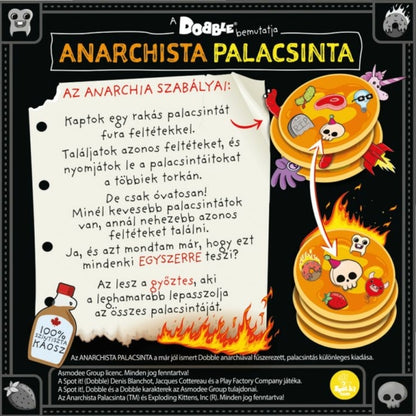 Spatele cutiei jocului de societate Anarchy Pancakes