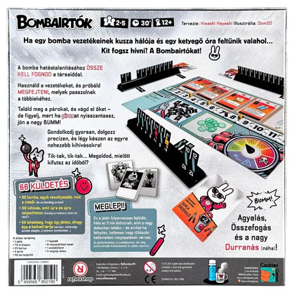 Spatele cutiei jocului de societate Bomb Busters