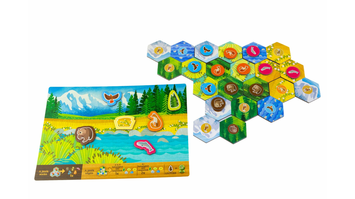 Piesele jocului de societate Cascadia Junior