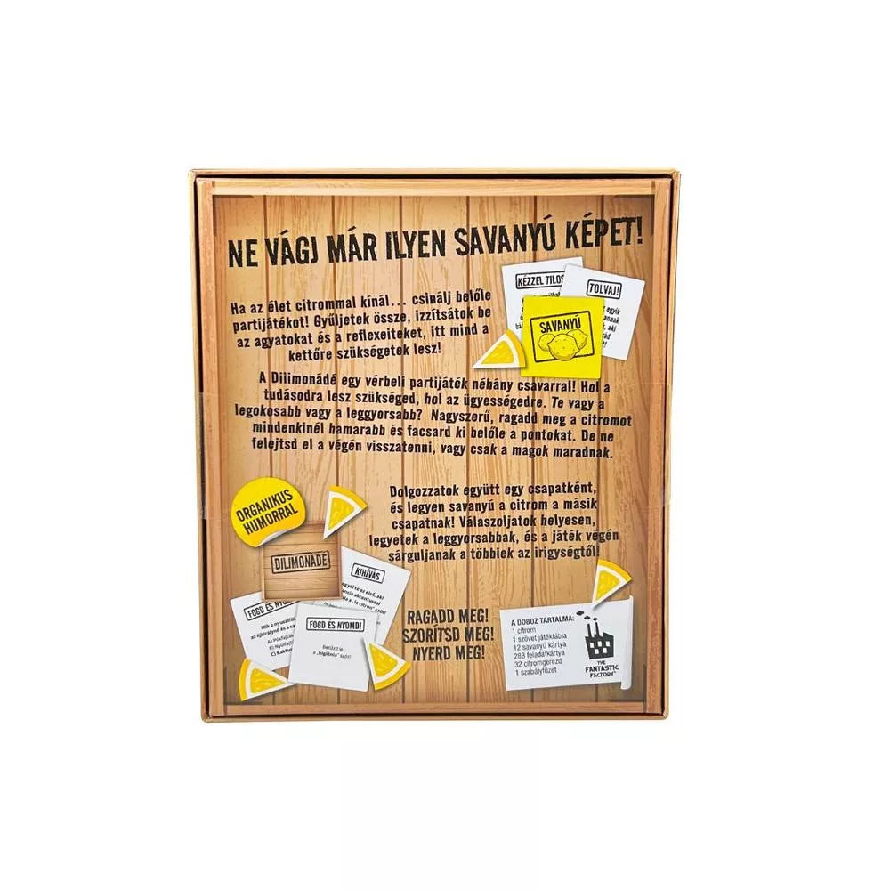 Spatele cutiei jocului de societate Dilimonádé