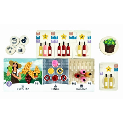 Conținutul jocului de societate Dűlőre jutunk