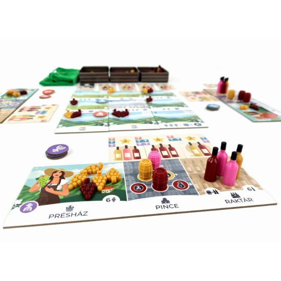 Conținutul jocului de societate Dűlőre jutunk