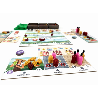 Conținutul jocului de societate Dűlőre jutunk