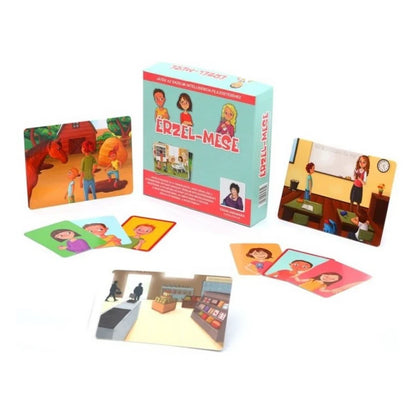 Conținutul jocului de societate Érzel-mese