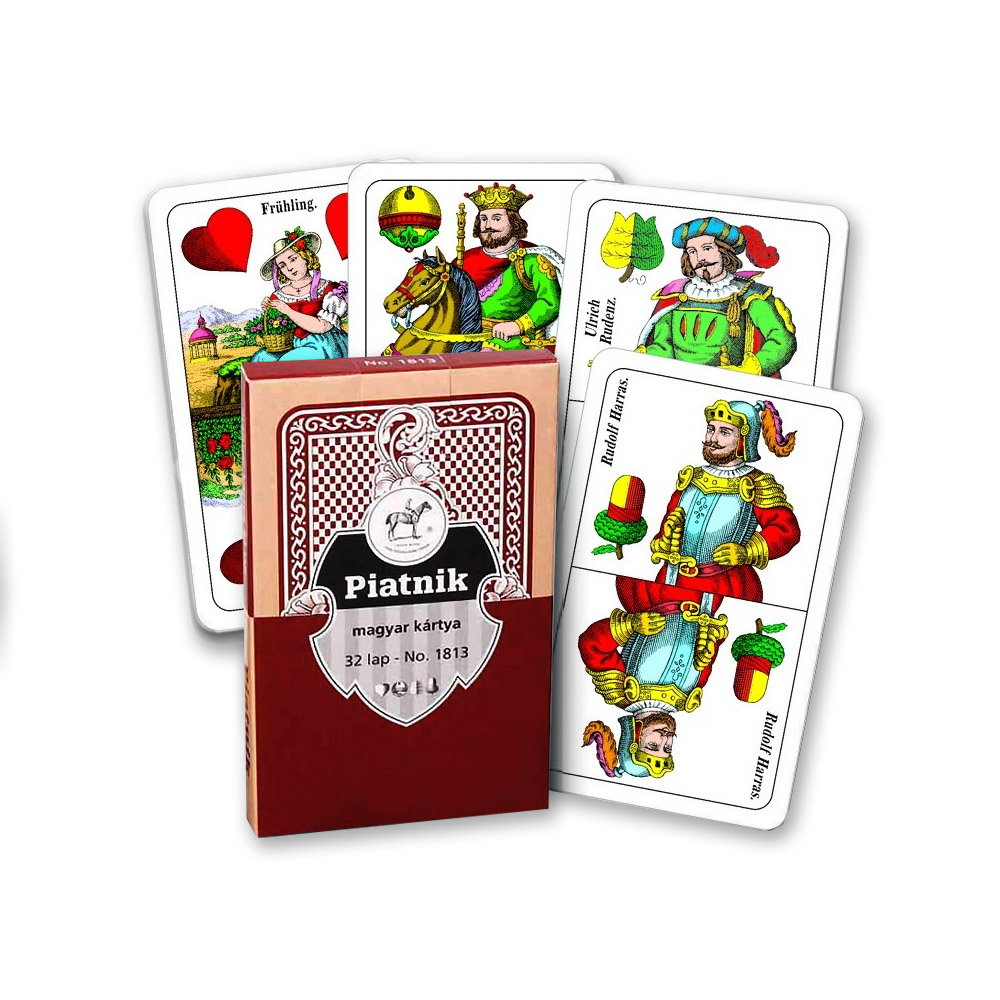 Cutia și cărțile jocului de societate Cărți de joc ungurești - Roșu