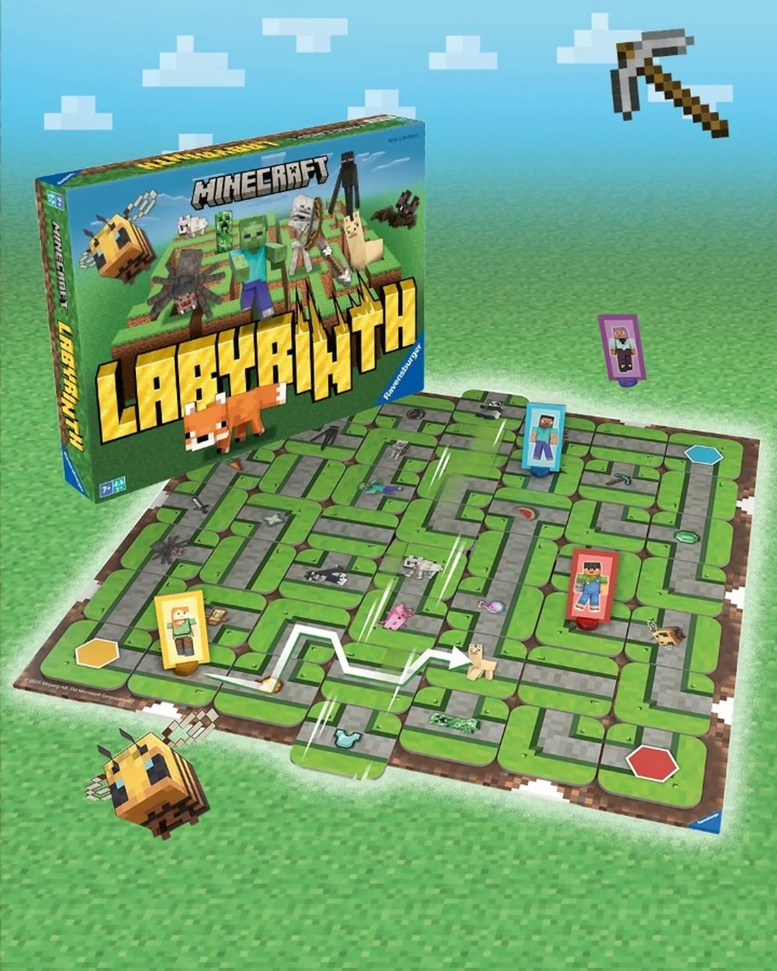 Conținutul jocului de societate Minecraft Labyrinth