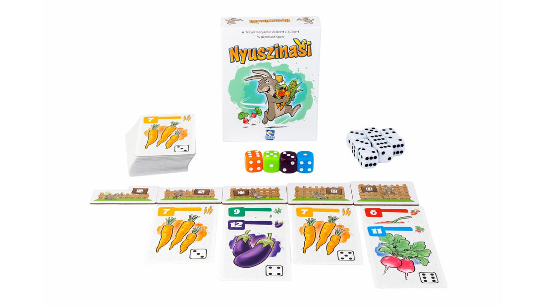 Cutia și elementele jocului de societate Snack Rabbits