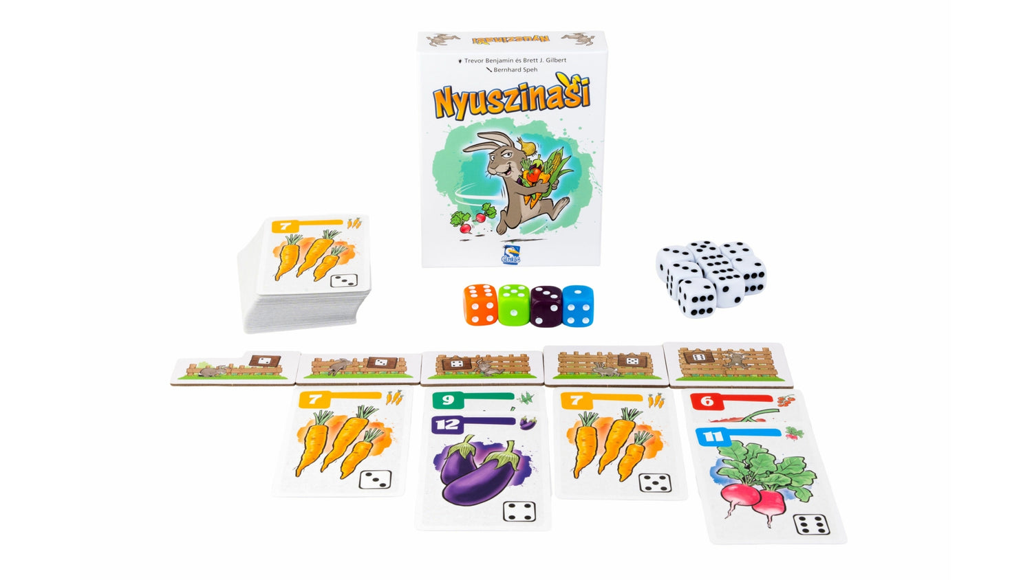 Cutia și elementele jocului de societate Snack Rabbits