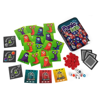 Conținutul jocului de societate Panic Lab