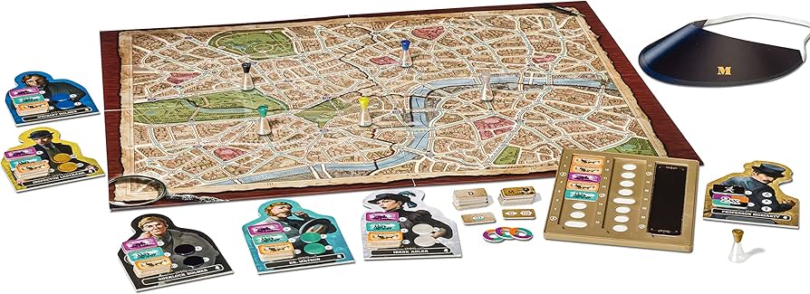 Conținutul jocului de societate Scotland Yard: Sherlock Holmes Edition