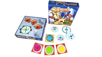 Cutia și piesele jocului de societate Cupcake Academy