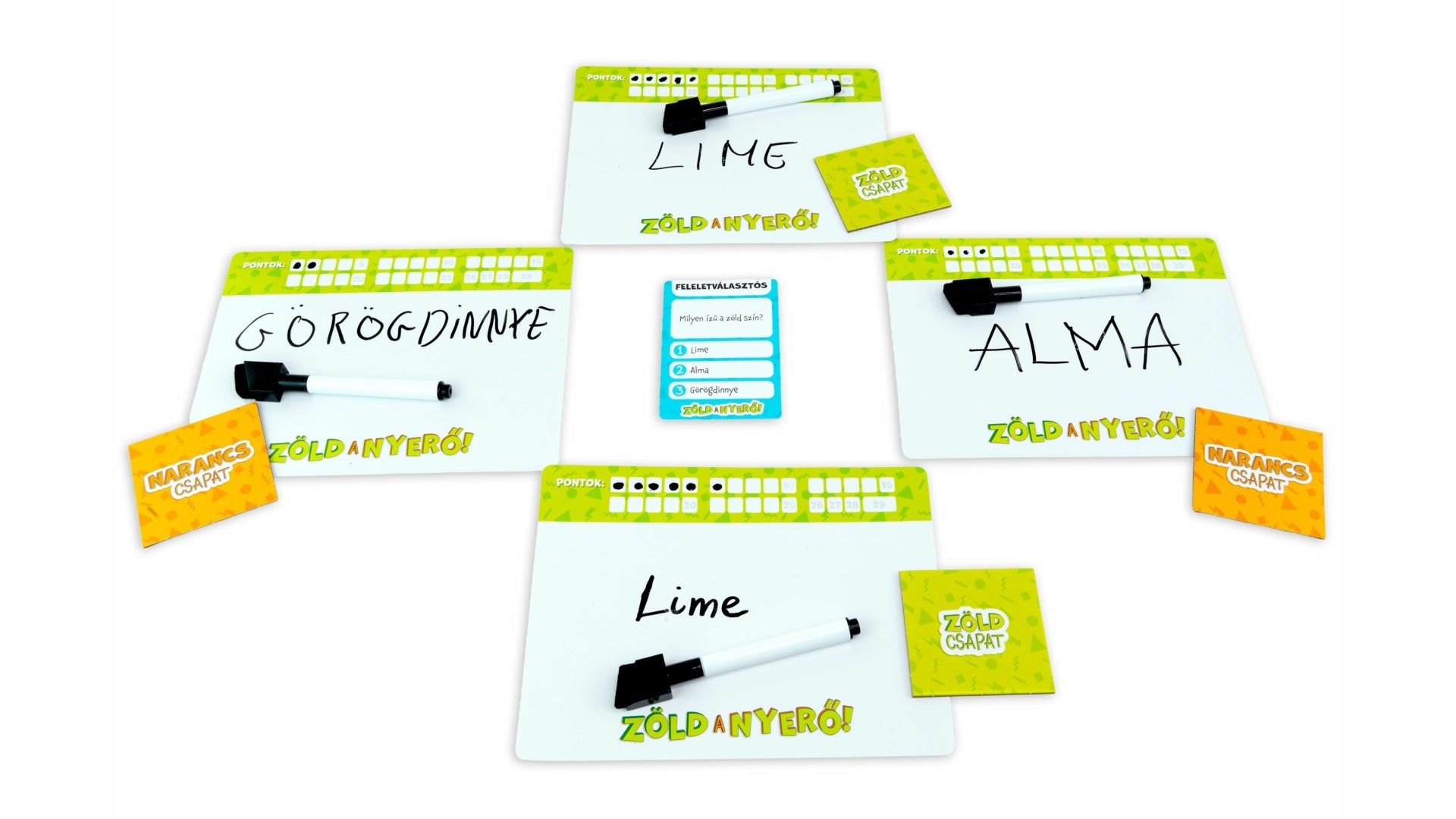 Piesele jocului de societate Green Team Wins